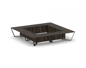 Стол переговорный квадратный ЛДСП/краш. металл/МДФ 4000x4000x750 Steel Meet images