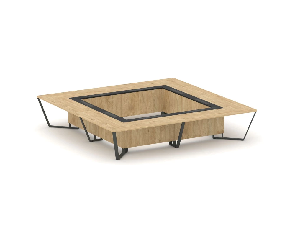 Стол переговорный квадратный ЛДСП/краш. металл/МДФ 4000x4000x750 Steel Meet