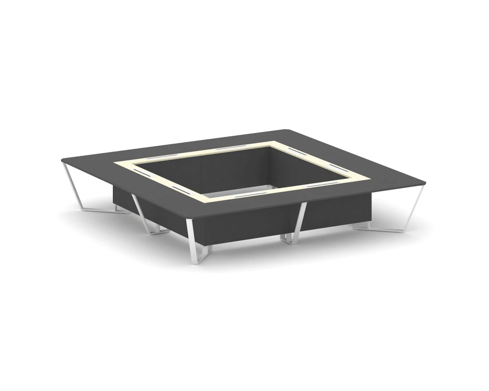 Стол переговорный квадратный ЛДСП/краш. металл/МДФ 4000x4000x750 Steel Meet