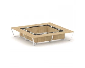 Стол переговорный квадратный ЛДСП/краш. металл/МДФ 4000x4000x750 Steel Meet images