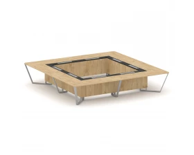 Стол переговорный квадратный ЛДСП/краш. металл/МДФ 4000x4000x750 Steel Meet images