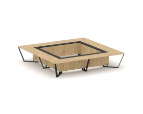 Стол переговорный квадратный ЛДСП/краш. металл/МДФ 4000x4000x750 Steel Meet images