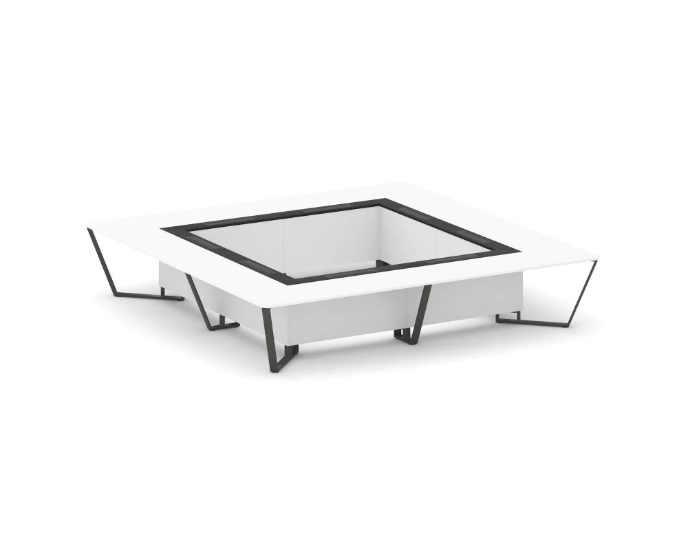 Стол переговорный квадратный ЛДСП/краш. металл/МДФ 4000x4000x750 Steel Meet