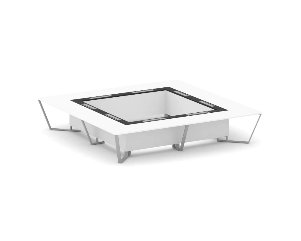 Стол переговорный квадратный ЛДСП/краш. металл/МДФ 4000x4000x750 Steel Meet