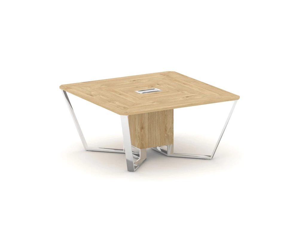 Стол переговорный квадратный ЛДСП/нерж. сталь 1600x1600x750 Steel Meet