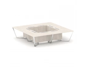 Стол переговорный квадратный ЛДСП/нерж. сталь 3200x3200x750 Steel Meet images