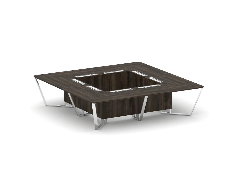 Стол переговорный квадратный ЛДСП/нерж. сталь 3200x3200x750 Steel Meet