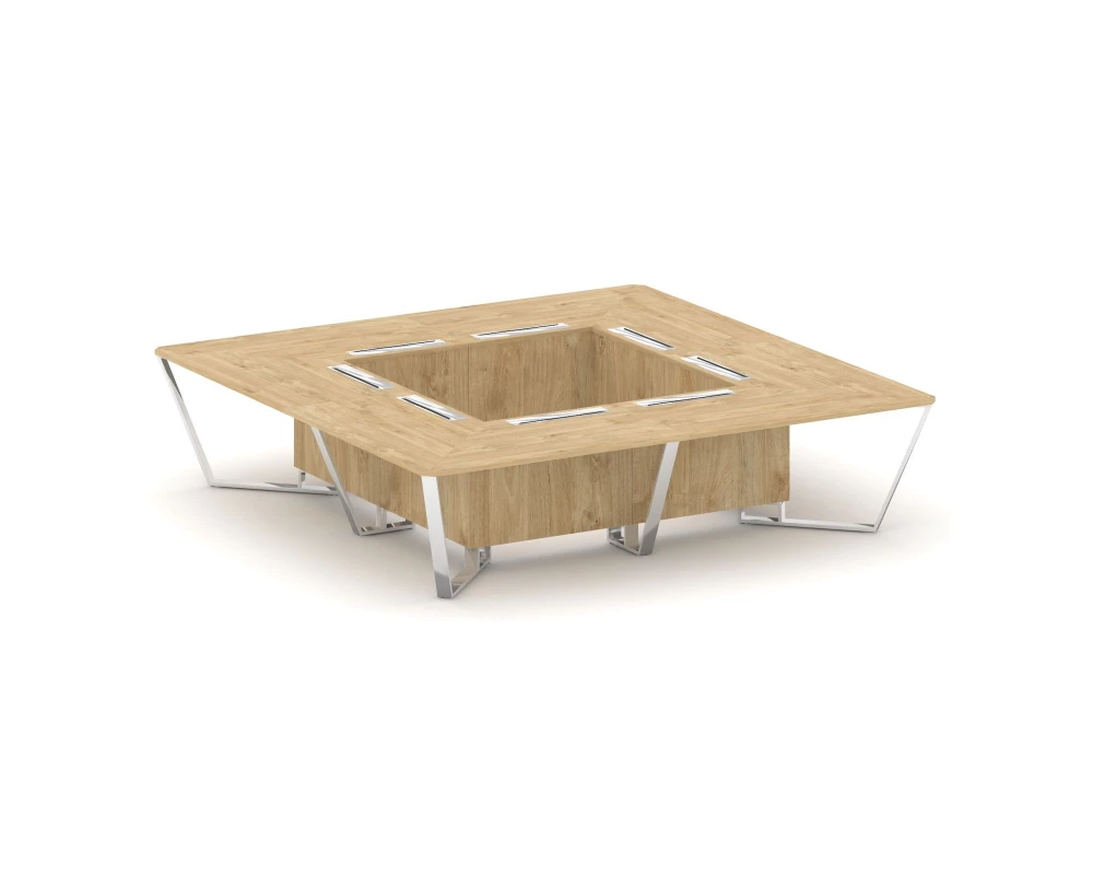 Стол переговорный квадратный ЛДСП/нерж. сталь 3200x3200x750 Steel Meet