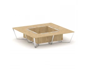 Стол переговорный квадратный ЛДСП/нерж. сталь 3200x3200x750 Steel Meet images