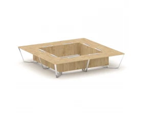 Стол переговорный квадратный ЛДСП/нерж. сталь 4000x4000x750 Steel Meet images