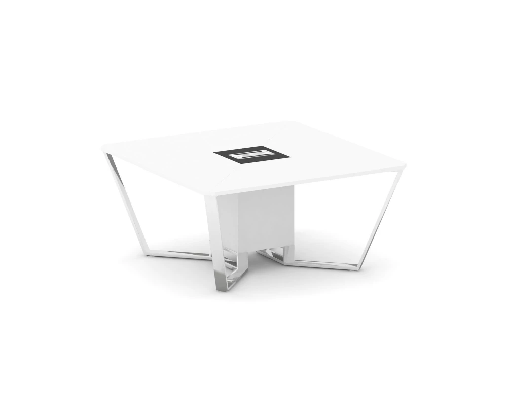 Стол переговорный квадратный ЛДСП/нерж. сталь/МДФ 1600x1600x750 Steel Meet