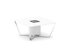 Стол переговорный квадратный ЛДСП/нерж. сталь/МДФ 1600x1600x750 Steel Meet images