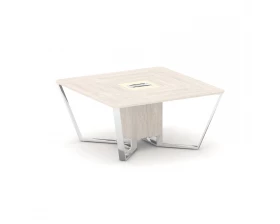 Стол переговорный квадратный ЛДСП/нерж. сталь/МДФ 1600x1600x750 Steel Meet images