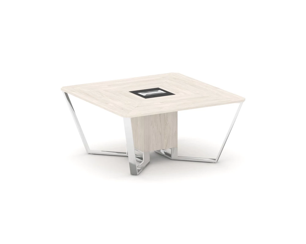 Стол переговорный квадратный ЛДСП/нерж. сталь/МДФ 1600x1600x750 Steel Meet