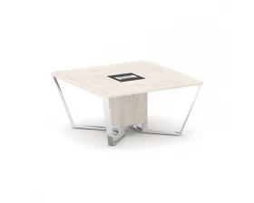 Стол переговорный квадратный ЛДСП/нерж. сталь/МДФ 1600x1600x750 Steel Meet images