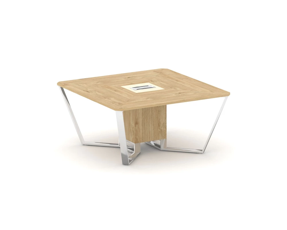 Стол переговорный квадратный ЛДСП/нерж. сталь/МДФ 1600x1600x750 Steel Meet