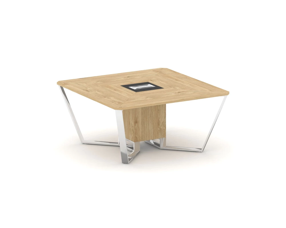 Стол переговорный квадратный ЛДСП/нерж. сталь/МДФ 1600x1600x750 Steel Meet