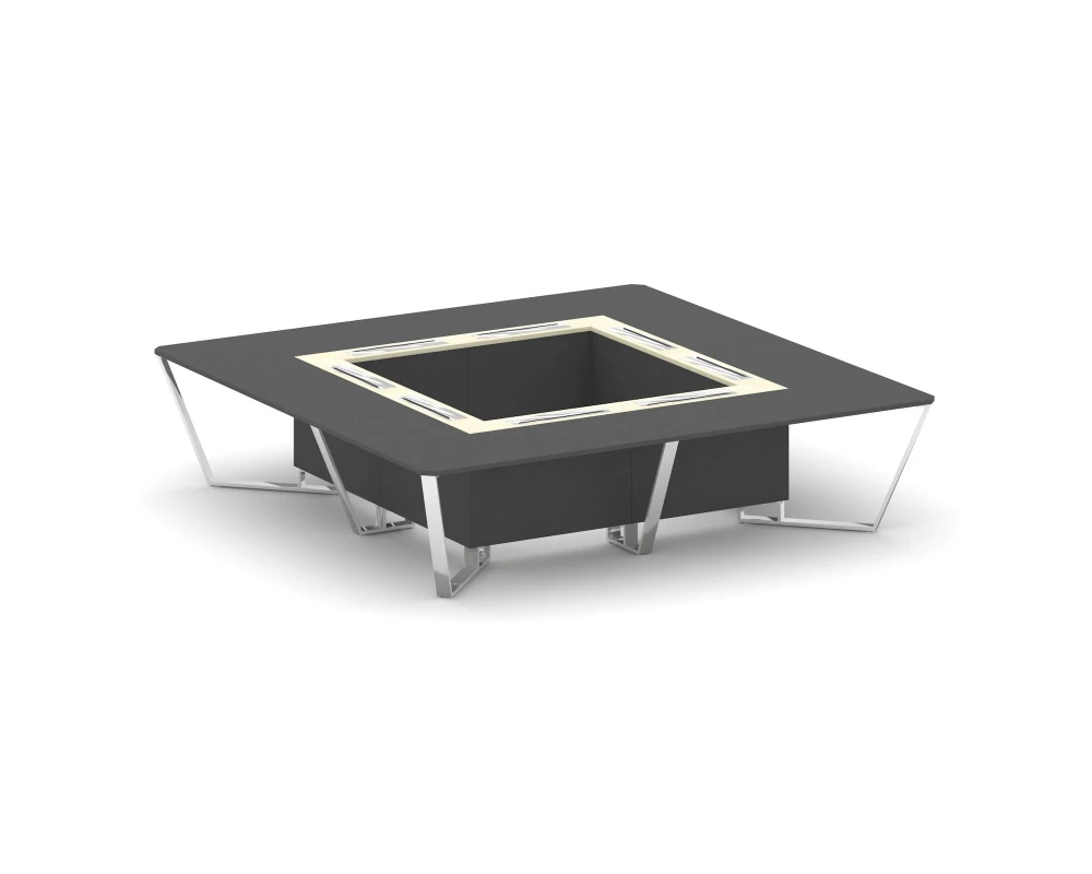 Стол переговорный квадратный ЛДСП/нерж. сталь/МДФ 3200x3200x750 Steel Meet