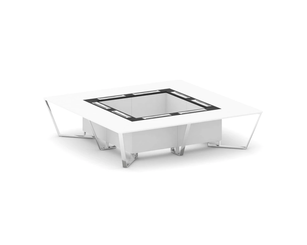 Стол переговорный квадратный ЛДСП/нерж. сталь/МДФ 3200x3200x750 Steel Meet