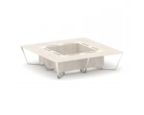 Стол переговорный квадратный ЛДСП/нерж. сталь/МДФ 3200x3200x750 Steel Meet images