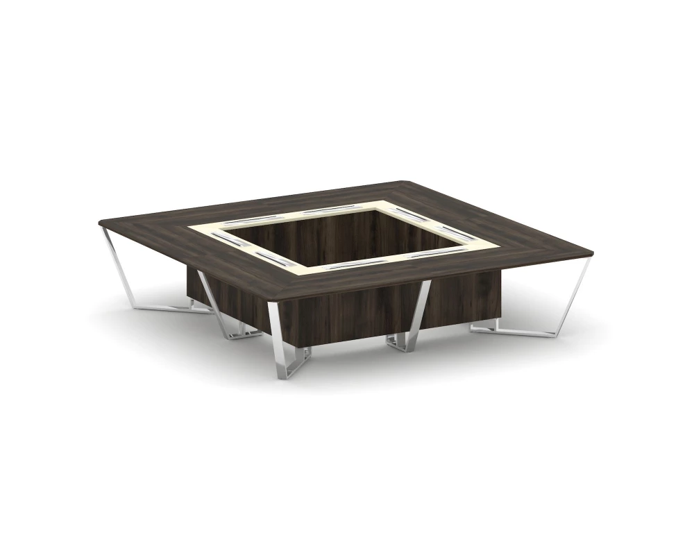 Стол переговорный квадратный ЛДСП/нерж. сталь/МДФ 3200x3200x750 Steel Meet