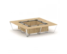 Стол переговорный квадратный ЛДСП/нерж. сталь/МДФ 3200x3200x750 Steel Meet images