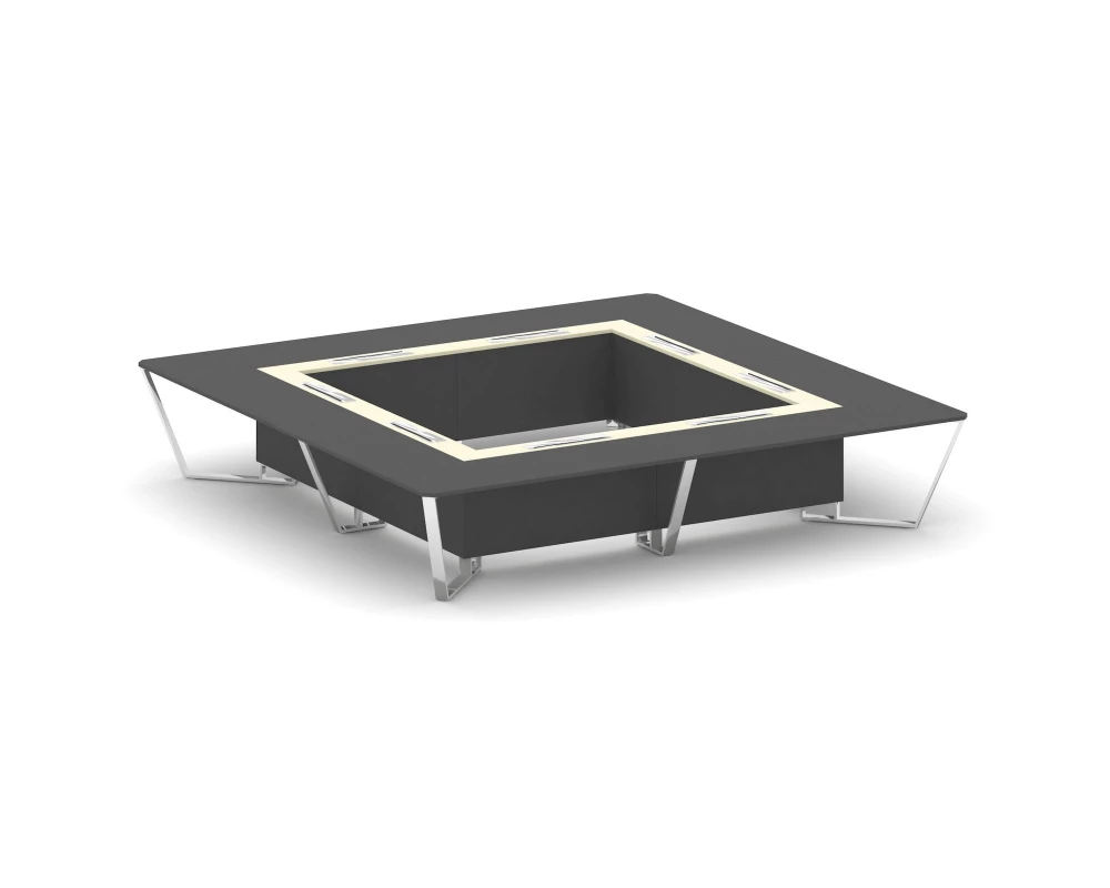 Стол переговорный квадратный ЛДСП/нерж. сталь/МДФ 4000x4000x750 Steel Meet