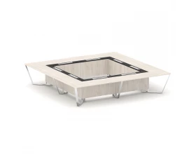 Стол переговорный квадратный ЛДСП/нерж. сталь/МДФ 4000x4000x750 Steel Meet images