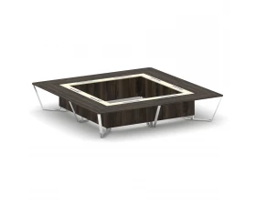 Стол переговорный квадратный ЛДСП/нерж. сталь/МДФ 4000x4000x750 Steel Meet images