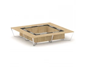 Стол переговорный квадратный ЛДСП/нерж. сталь/МДФ 4000x4000x750 Steel Meet images