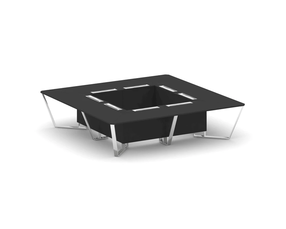 Стол переговорный квадратный Пластик Феникс/нерж. сталь 3200x3200x750 Steel Meet