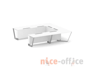 Стол переговорный П-образный ЛДСП/краш. металл 3200x3200x750 Стил Мит / Steel Meet images