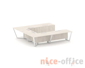 Стол переговорный П-образный ЛДСП/краш. металл 3200x3200x750 Стил Мит / Steel Meet images