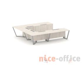 Стол переговорный П-образный ЛДСП/краш. металл 3200x3200x750 Стил Мит / Steel Meet images