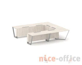 Стол переговорный П-образный ЛДСП/краш. металл 3200x3200x750 Стил Мит / Steel Meet images