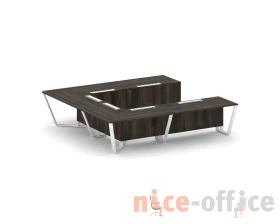 Стол переговорный П-образный ЛДСП/краш. металл 3200x3200x750 Стил Мит / Steel Meet images