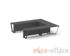 Стол переговорный П-образный ЛДСП/краш. металл 3200x3200x750 Стил Мит / Steel Meet images