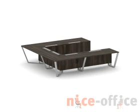 Стол переговорный П-образный ЛДСП/краш. металл 3200x3200x750 Стил Мит / Steel Meet images