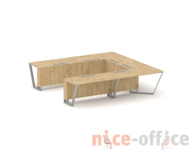 Стол переговорный П-образный ЛДСП/краш. металл 3200x3200x750 Стил Мит / Steel Meet images