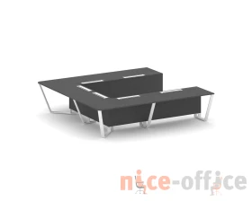Стол переговорный П-образный ЛДСП/краш. металл 3200x3200x750 Стил Мит / Steel Meet images