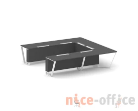 Стол переговорный П-образный ЛДСП/краш. металл 3200x3200x750 Стил Мит / Steel Meet images