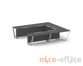 Стол переговорный П-образный ЛДСП/краш. металл 3200x3200x750 Стил Мит / Steel Meet images