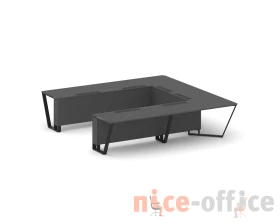 Стол переговорный П-образный ЛДСП/краш. металл 3200x3200x750 Стил Мит / Steel Meet images