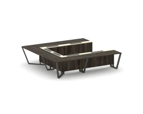 Стол переговорный П-образный ЛДСП/краш. металл/МДФ 3200x3200x750 Стил Мит / Steel Meet images