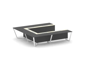 Стол переговорный П-образный ЛДСП/краш. металл/МДФ 3200x3200x750 Стил Мит / Steel Meet images