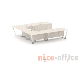 Стол переговорный П-образный ЛДСП/нерж. сталь 3200x3200x750 Стил Мит / Steel Meet images