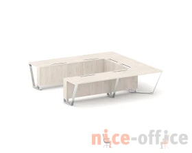 Стол переговорный П-образный ЛДСП/нерж. сталь 3200x3200x750 Стил Мит / Steel Meet images
