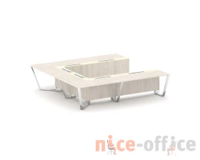 Стол переговорный П-образный ЛДСП/нерж. сталь/МДФ 3200x3200x750 Стил Мит / Steel Meet images