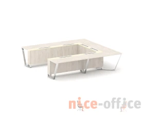Стол переговорный П-образный ЛДСП/нерж. сталь/МДФ 3200x3200x750 Стил Мит / Steel Meet images