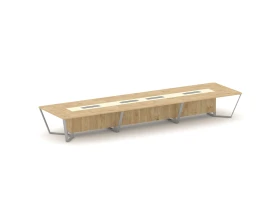 Стол переговорный прямоугольный ЛДСП/краш. металл/МДФ 6000x1600x750 Стил Мит / Steel Meet images